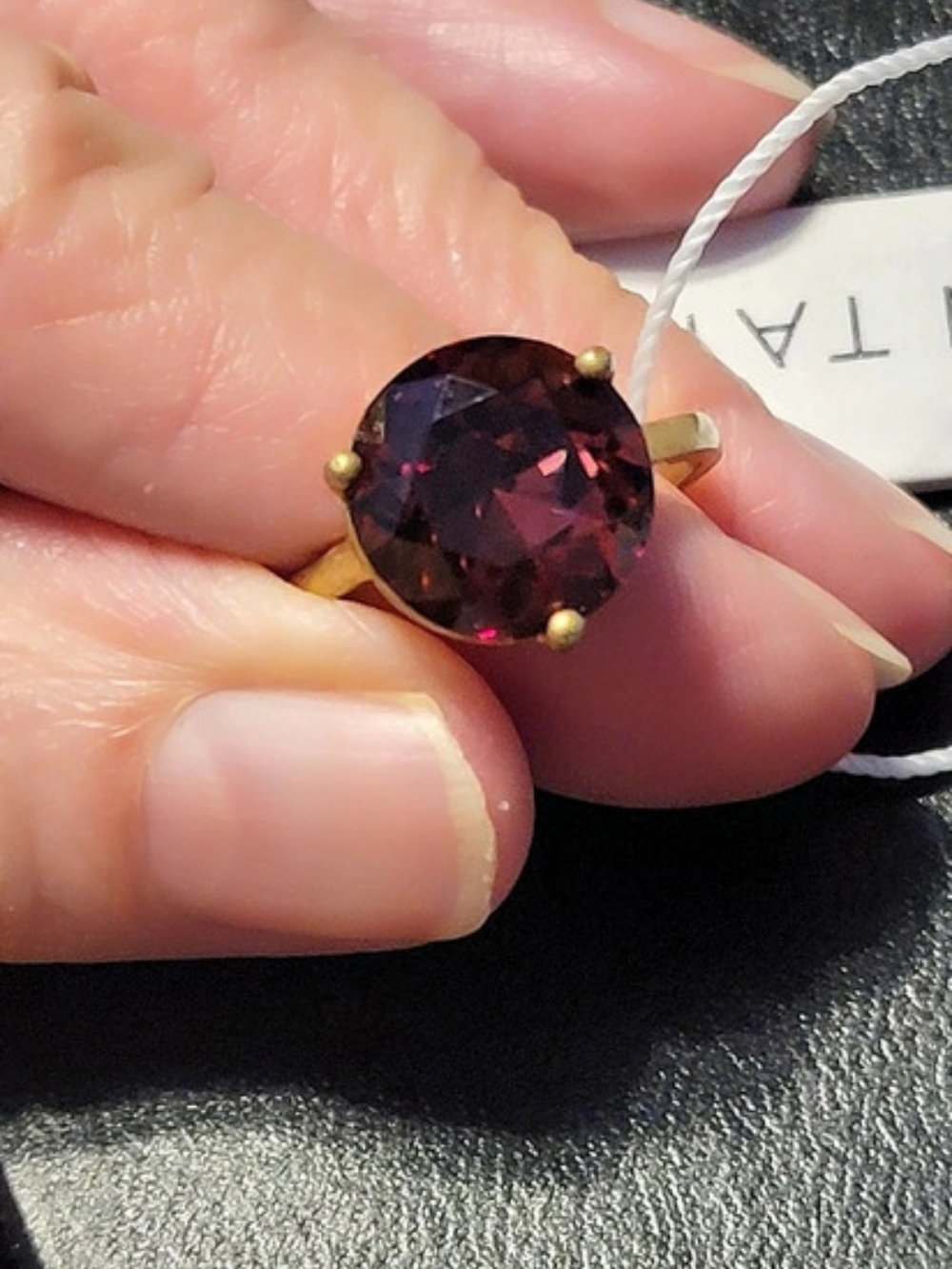 ANN TAYLOR Garnet-Color Statement Ring